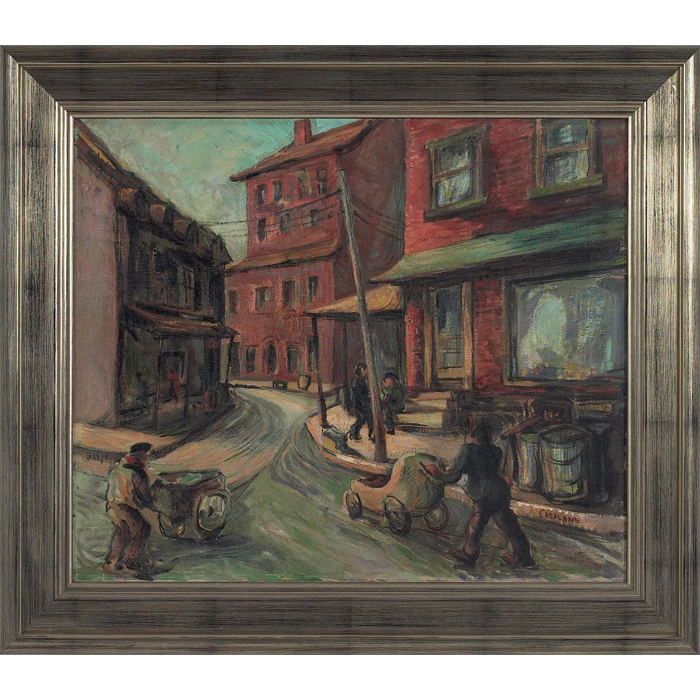 Appraisal: Joseph Casalane American th century ''Street Cleaners '' c oil