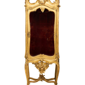 Appraisal: A Louis XV Style Carved Giltwood Vitrine th th Century