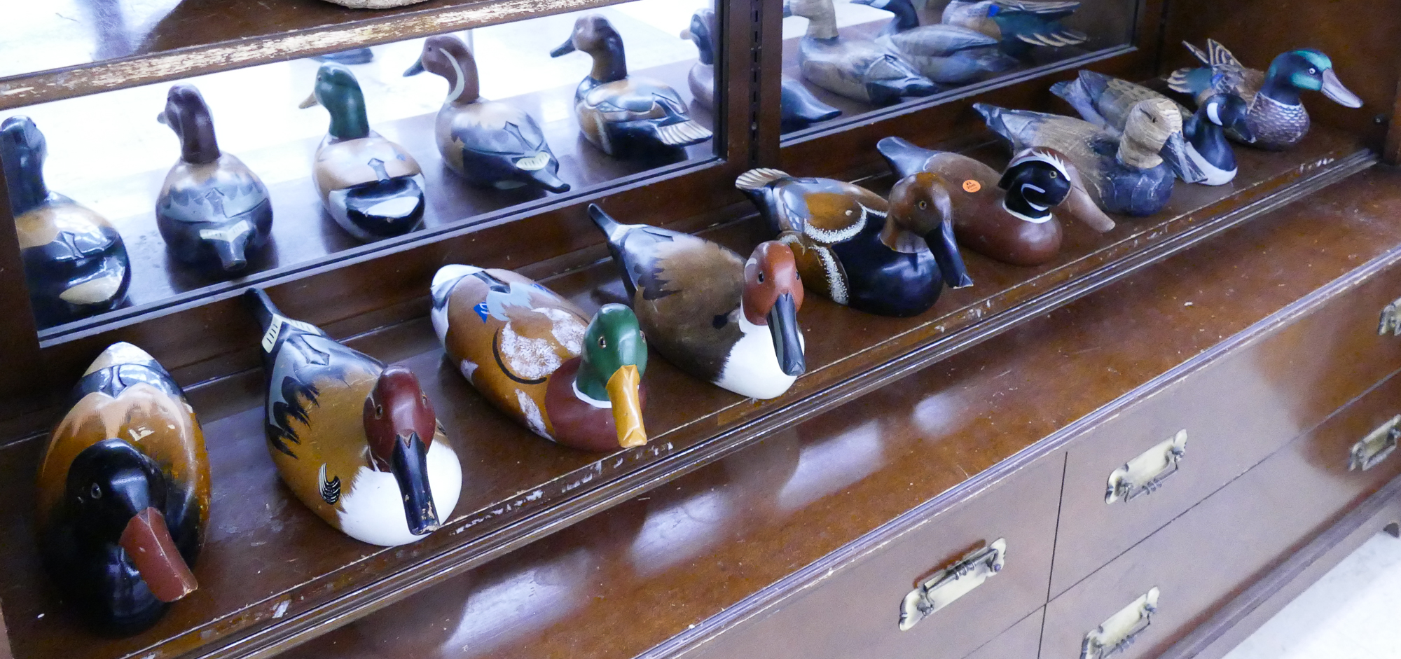 Appraisal: pc Painted Wood Duck Decoys- largest ''