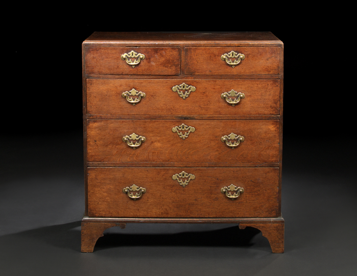 Appraisal: George III Oak Chest fourth quarter th century the rectangular