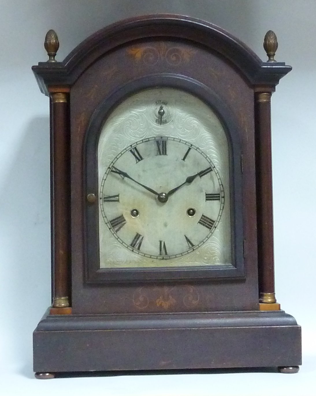 Appraisal: A German mantel clock striking on a gong