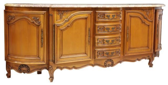 Appraisal: French Louis XV style fruitwood sideboard th c having shaped