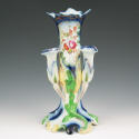 Appraisal: Exceptional Flow Blue floral form triple bud vase In the