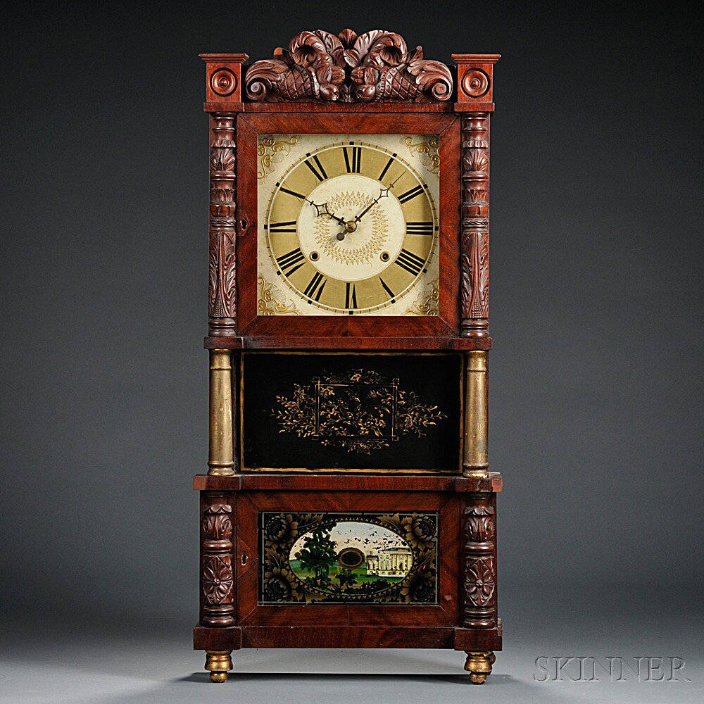 Appraisal: C L C Ives Triple-decker Clock Bristol Connecticut c the