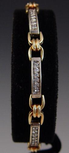 Appraisal: K WHITE AND YELLOW GOLD DIAMOND BRACELET K yellow and