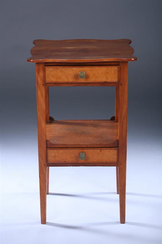 Appraisal: FEDERAL STYLE MIXED WOOD SIDE TABLE th century with satinwood