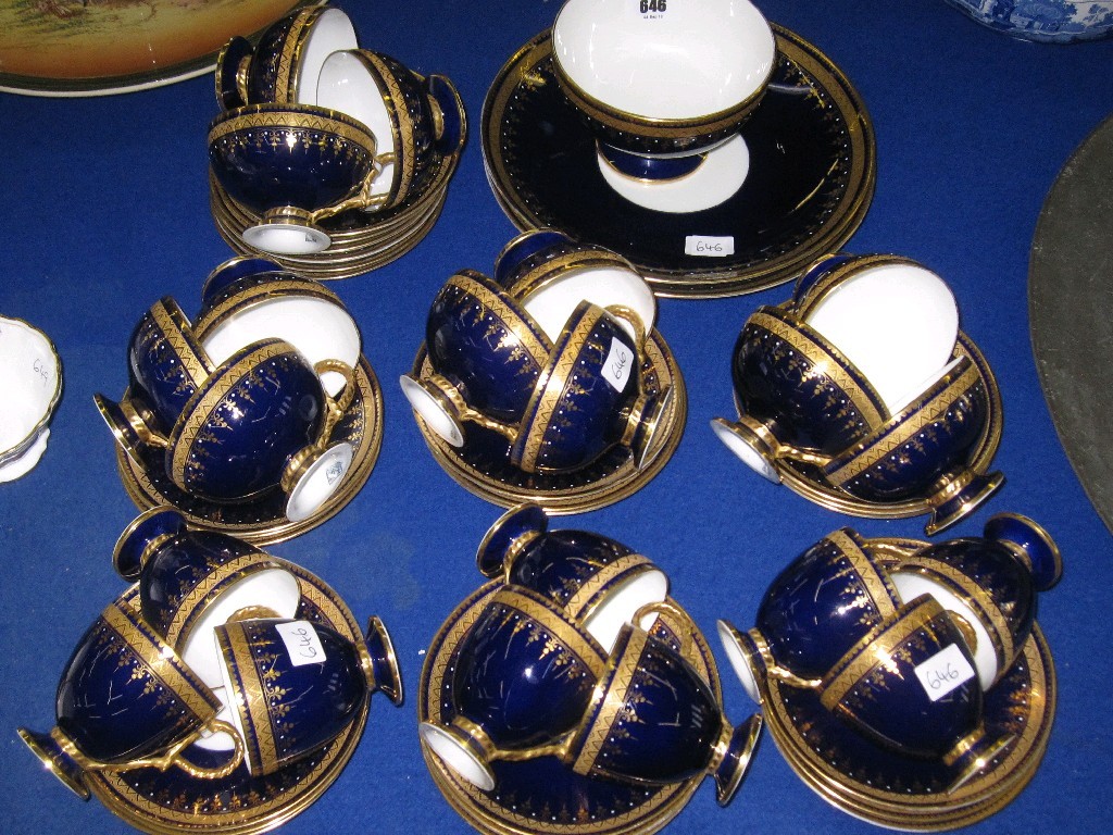 Appraisal: Victorian Cauldon Ware fine quality part teaset with gilt decoration