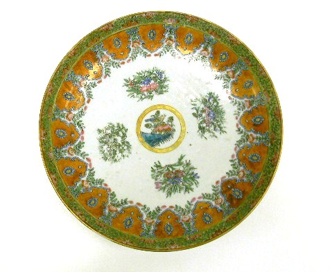 Appraisal: Asian Chinese Export porcelain charger bird and floral sprays at