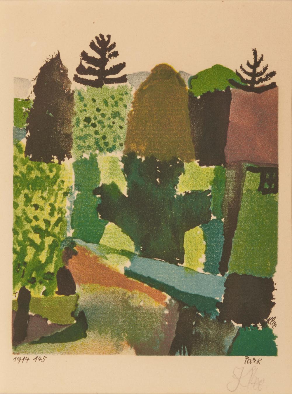 Appraisal: PAUL KLEE German - Park lithograph signed Klee in pencil