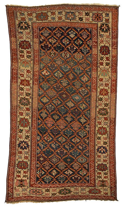 Appraisal: Shirvan Rug early th century blue field with geometric floral