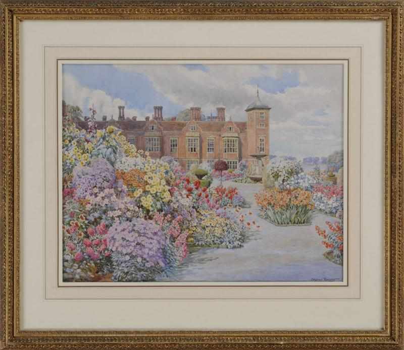 Appraisal: BEATRICE PARSONS - BORDERS AT BLICKLING HALL NORFOLK Watercolor on