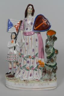 Appraisal: Staffordshire Figural Spill Vase Staffordshire Figural Spill Vase- ''Band of