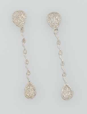 Appraisal: A Pair of k Gold and Diamond Pendant Earrings k