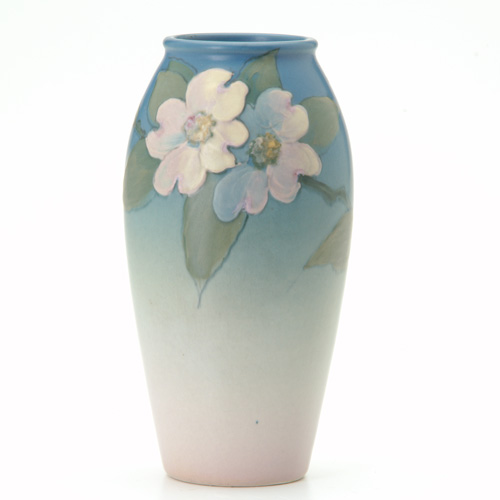 Appraisal: WELLER Hudson ovoid vase painted by Sarah Timberlake with pink