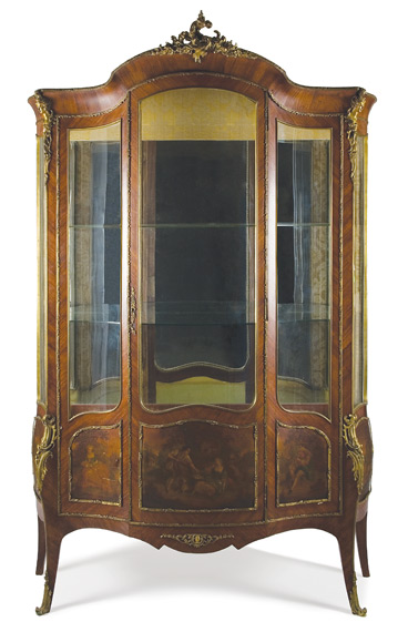 Appraisal: Louis XV Style Gilt-Metal Mounted Walnut Mirrored Vitrine Estimate -