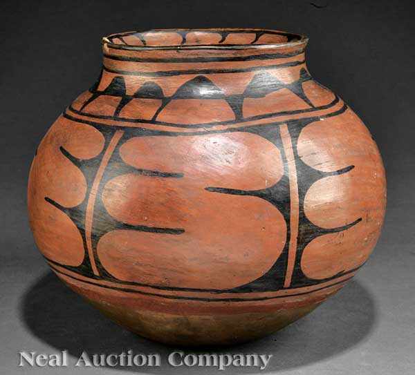 Appraisal: A Southwest San Ildefonso Pottery Jar red ground with black