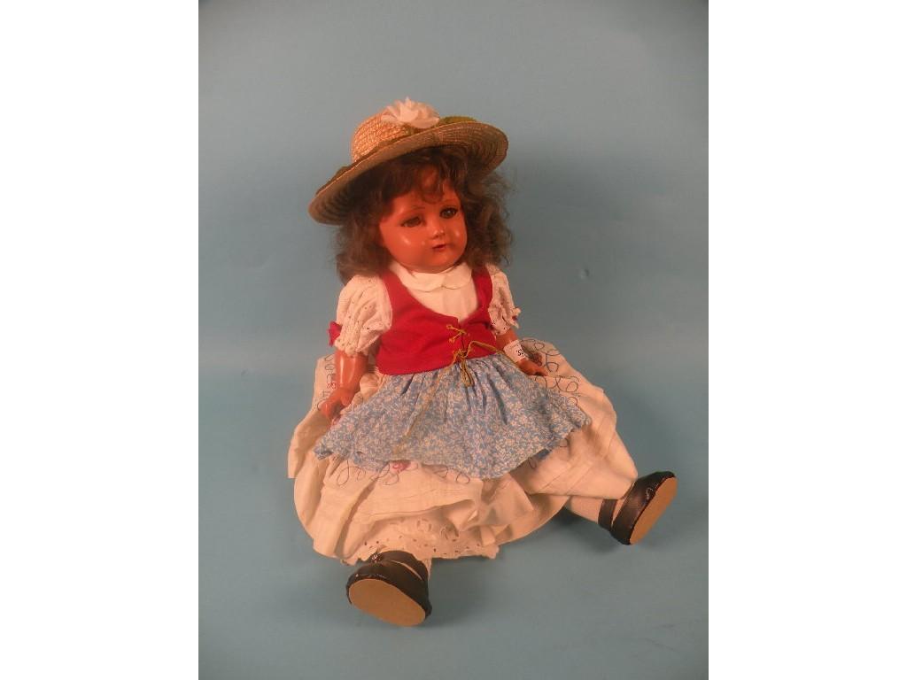 Appraisal: An early thC composition doll with similar body arms and