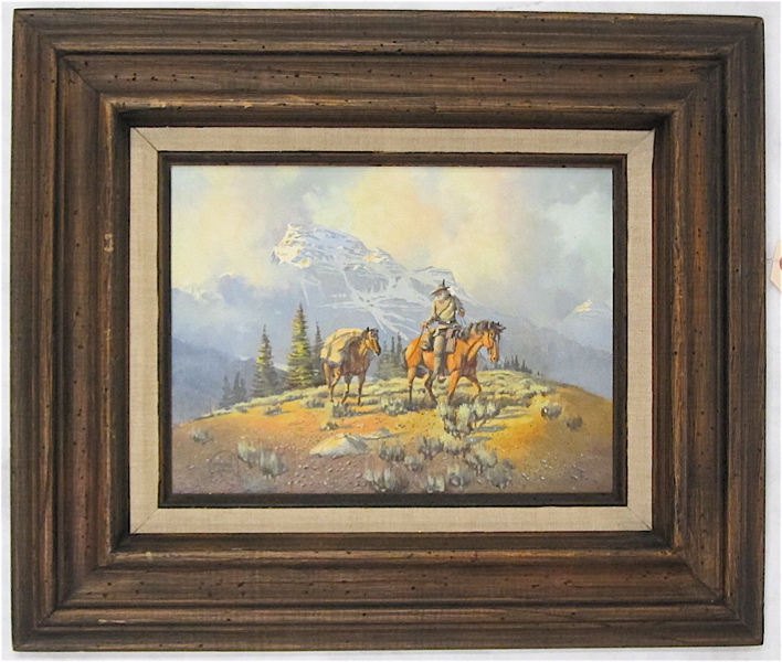 Appraisal: MARVIN ENES OIL ON MASONITE Missoula Montana - Mountain man