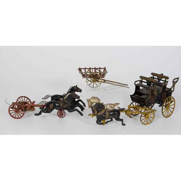 Appraisal: Cast Iron Horse Drawn Wagon Plus Cast Iron horse drawn