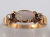 Appraisal: A yellow metal tests carat gold opal and old cut