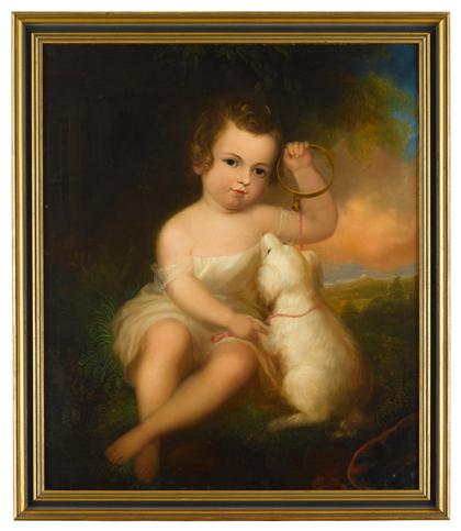 Appraisal: Robert Street - portrait of a young child with dog