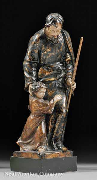 Appraisal: An Italian Carved and Polychromed Wood Sculpture of St Joseph