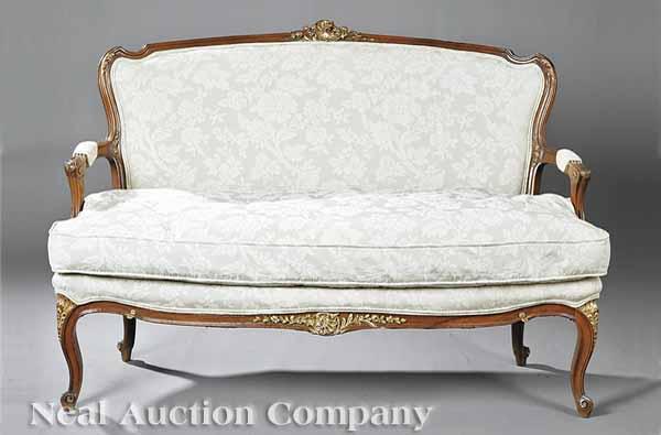 Appraisal: A Good Antique Louis XV-Style Carved and Parcel Gilt Salon