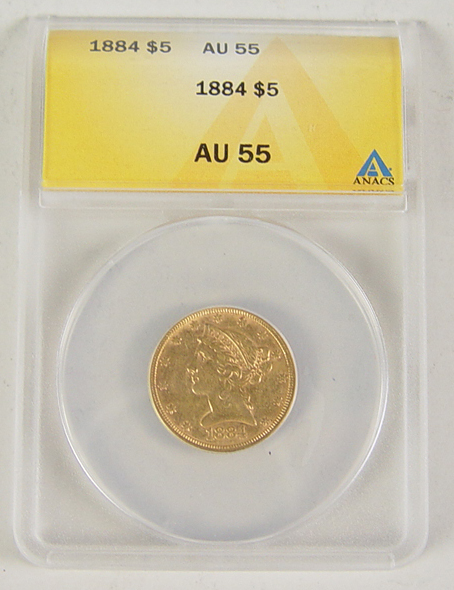 Appraisal: Liberty Head Gold Coin ANACS certified and graded AU-