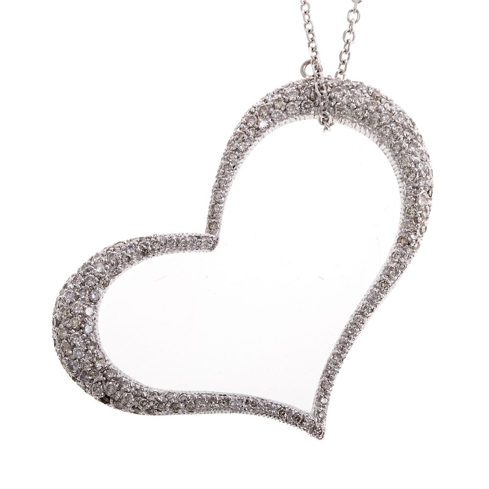 Appraisal: A Ladies Pave Diamond Heart Pendant in K K white