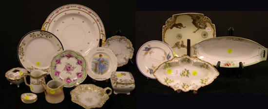 Appraisal: Porcelain including '' Limoges platter Limoges shaped shallow bowl Nippon