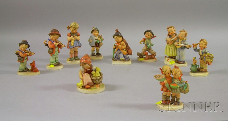 Appraisal: Ten Hummel Ceramic Figures ht to in Good condition