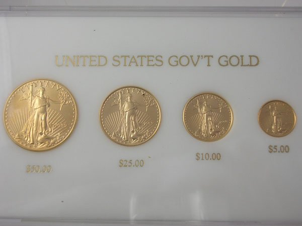 Appraisal: four piece United States Family of Eagles limited issue gold