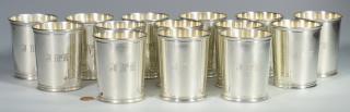 Appraisal: Reed Barton Sterling Julep Cups Grouping of fourteen Reed Barton