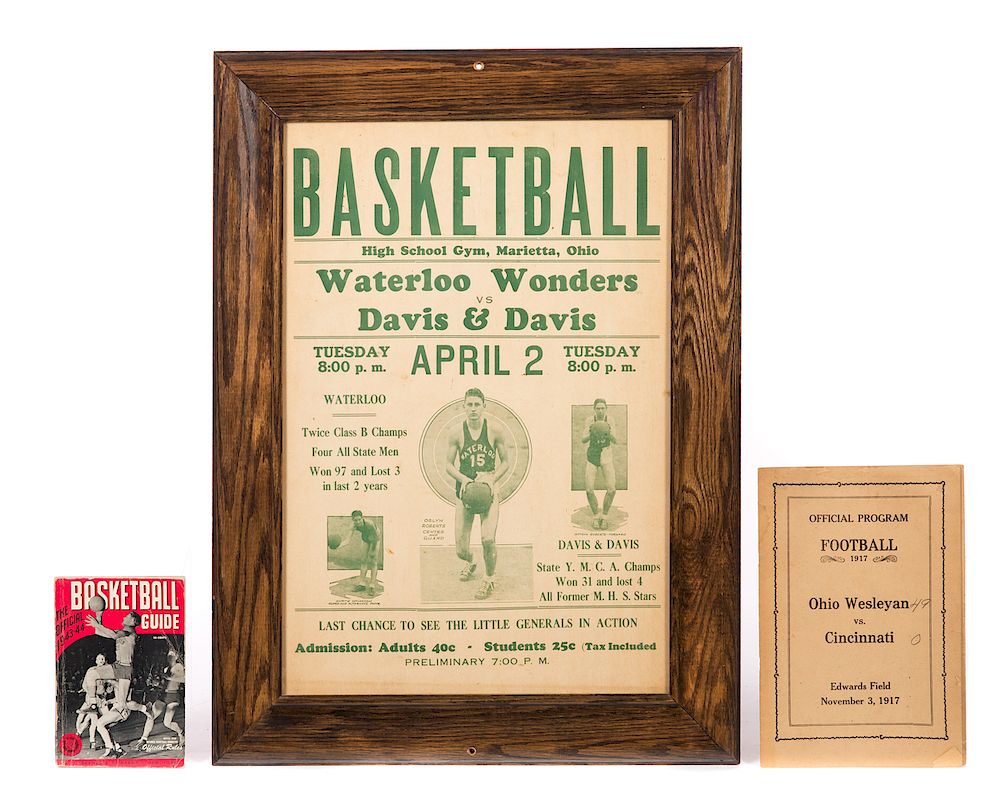 Appraisal: Antique Sports Items Waterloo Wonders Basketball Poster Good original condition