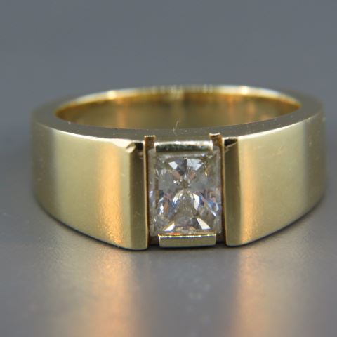 Appraisal: Diamond Man's Ring carat rectangular modified brilliant k yellow gold