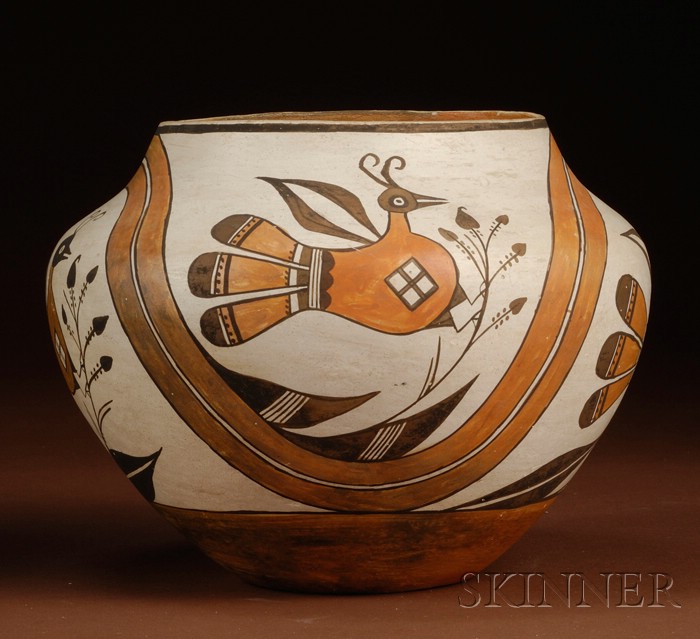 Appraisal: Southwest Painted Pottery Bowl Acoma th century stylized birds on