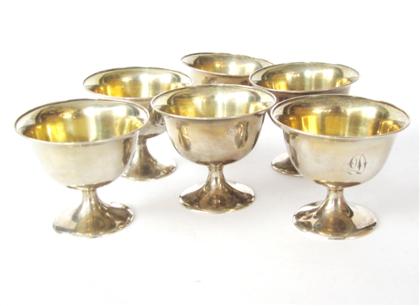 Appraisal: Six sterling silver sherbetsfrank w smith silver co inc gardner