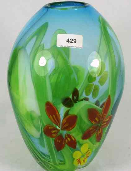 Appraisal: Large Blue and Green Murano Vase