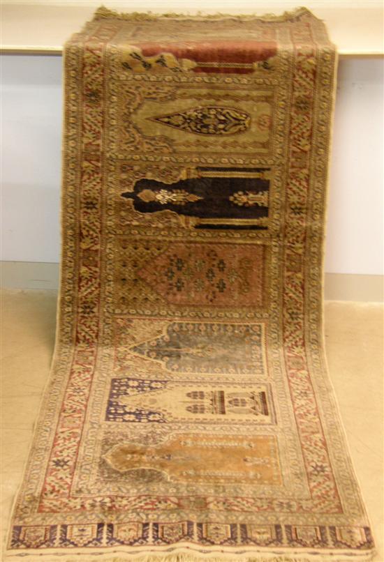 Appraisal: Persian silk runner with three floral borders and eight coloured