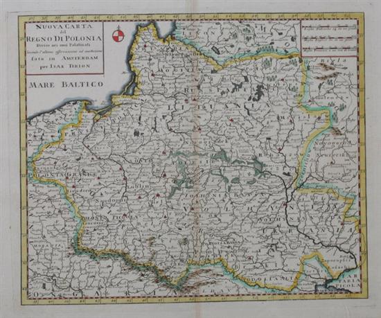 Appraisal: FIVE ENGRAVED MAPS OF POLAND Bonne CARTE DU ROYAUME DE