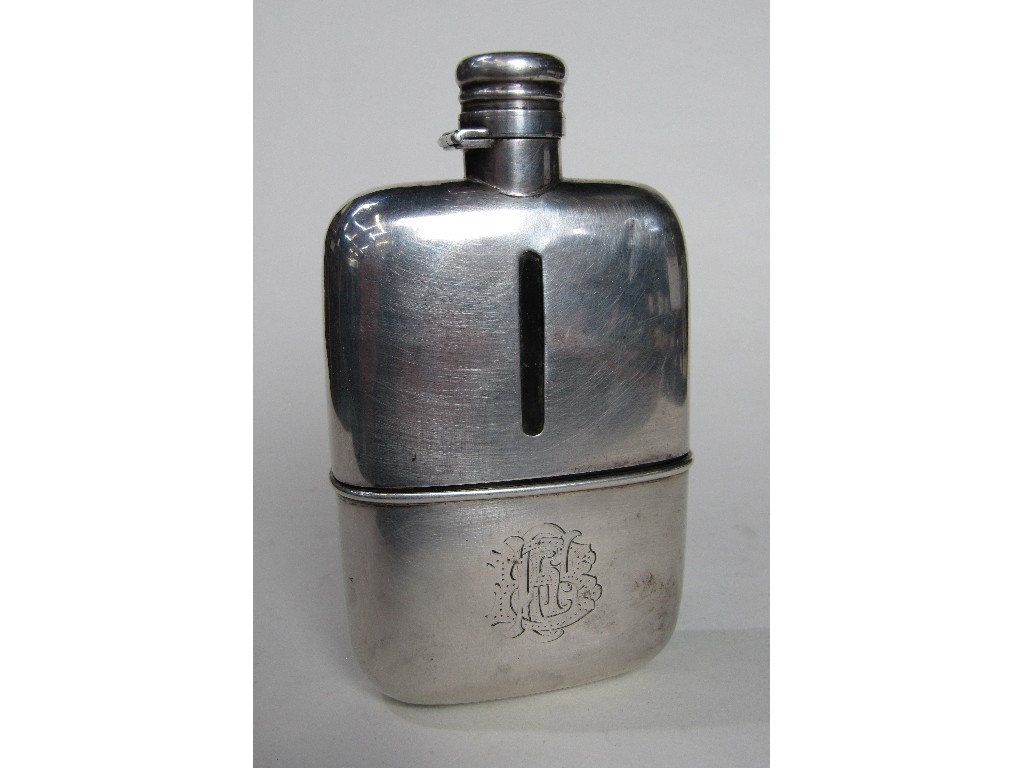 Appraisal: Victorian silver hip flask London