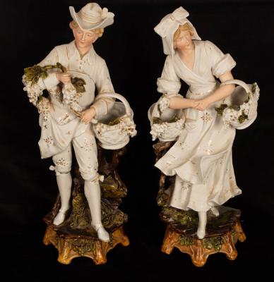 Appraisal: A pair of French bisque and glazed porcelain figures of