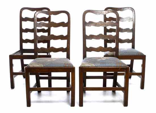 Appraisal: A Set of Four English Ladder Back Side Chairs each