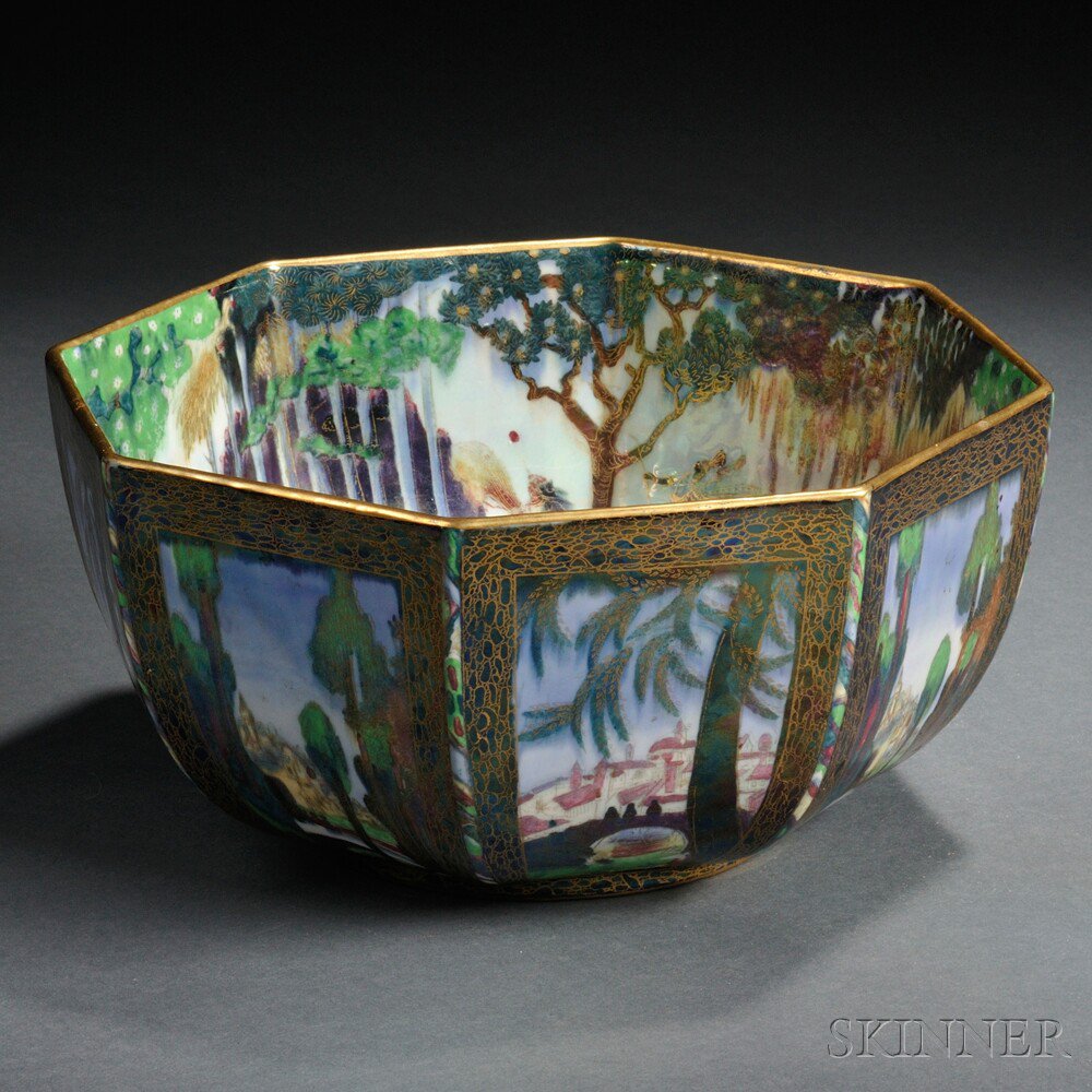 Appraisal: Wedgwood Fairyland Lustre Octagonal Bowl England c pattern Z Dana-Castle