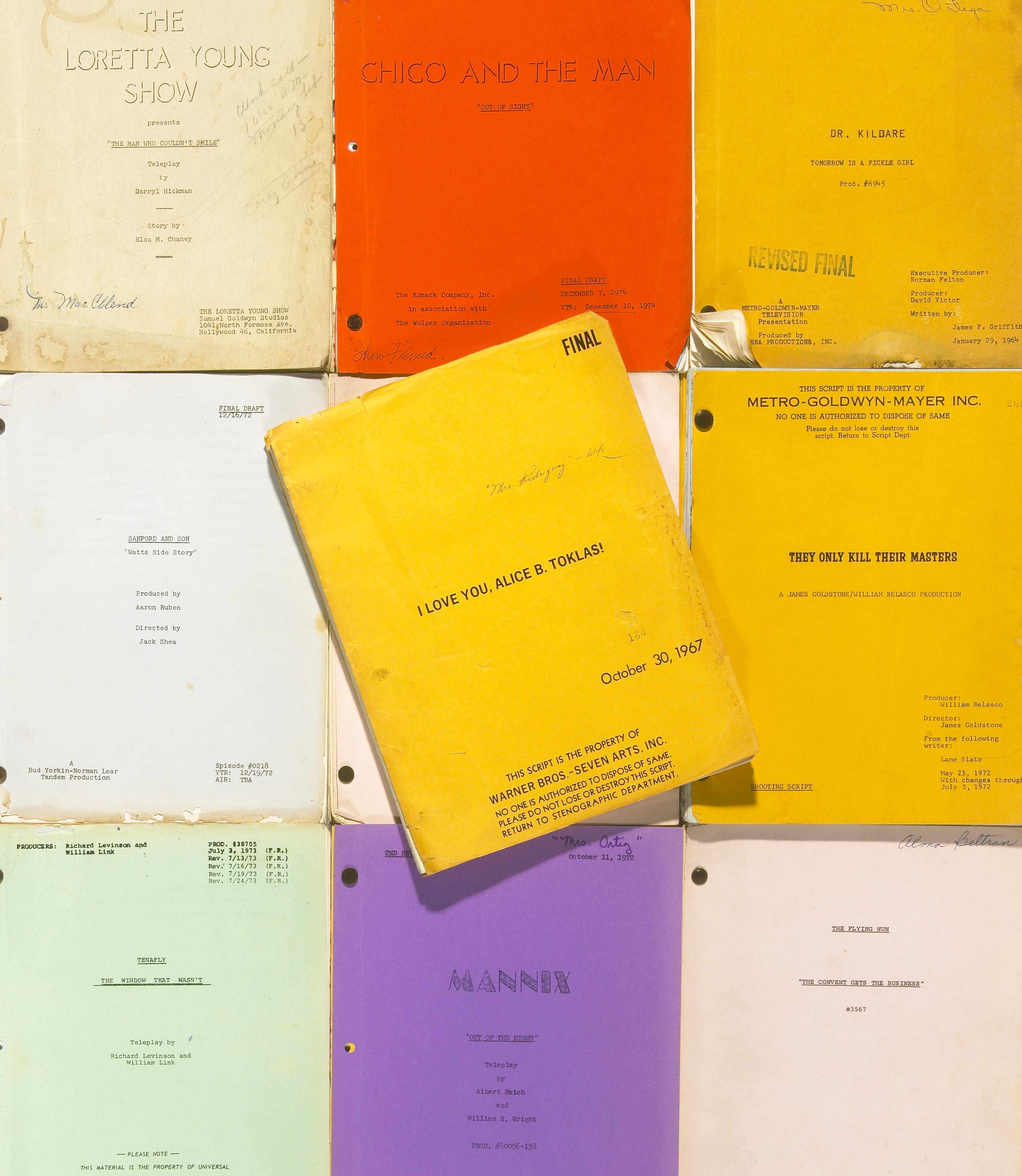 Appraisal: A large collection of television and film scripts s- s