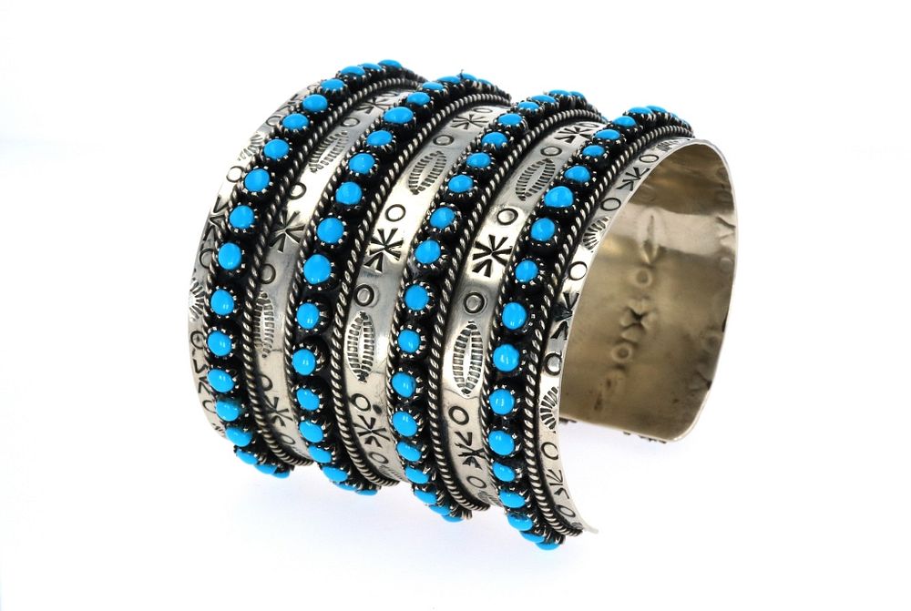 Appraisal: Armand American Horse Silver Turquoise Bracelet Featured in this lot