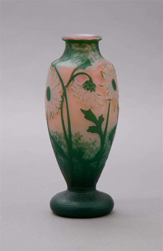 Appraisal: A Daum Cameo Glass Vase Height inches