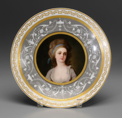 Appraisal: Berlin portrait plate portrait bust of woman with blue headband