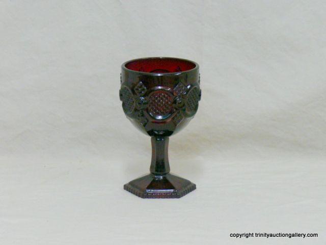 Appraisal: Ruby Red Glass Cape Cod Chalice Stem -issued by Avon