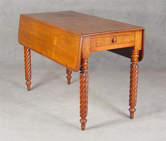 Appraisal: Sheraton Transitional Drop Leaf Table Circa Molded top with drop